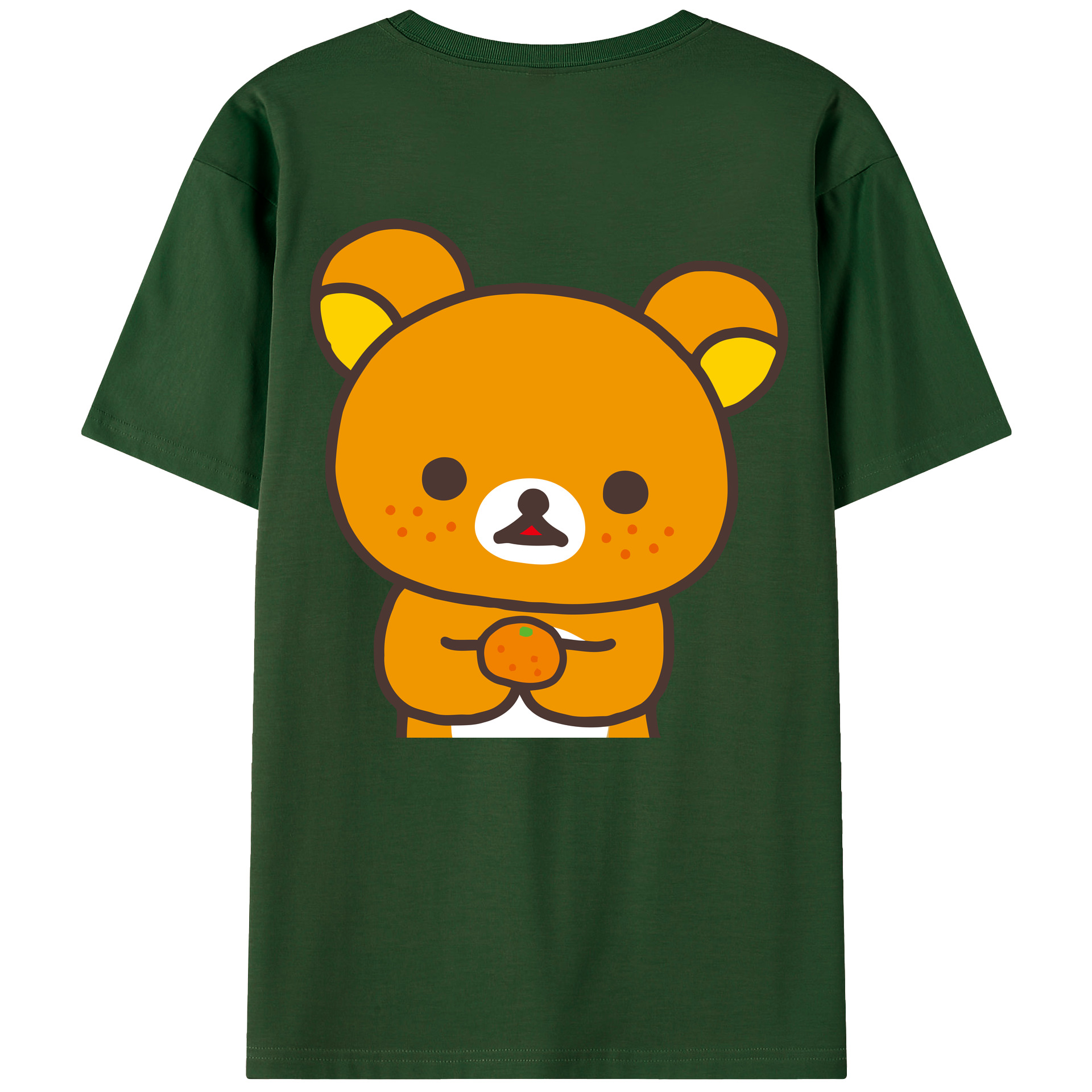（画像用） リラックマ リラックマ キイロイトリ Rilakkuma Korilakkuma Kiiroitori 綿100％半袖Tシャツ（背面プリント）